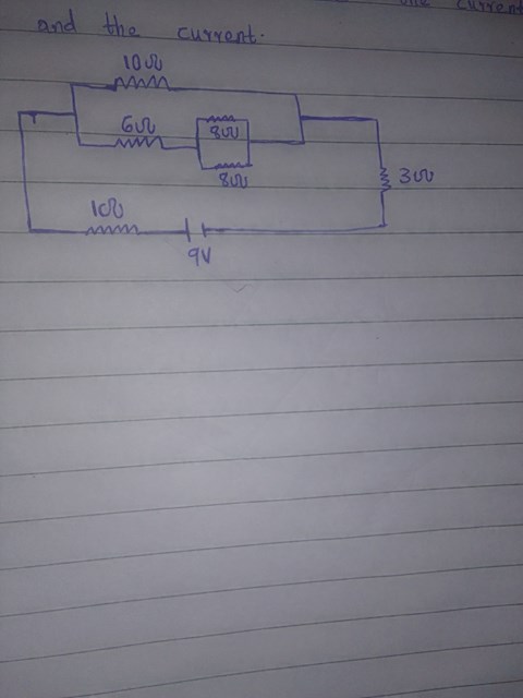 for-the-circuit-below-calculate-the-current-through-flow-from-the-battery