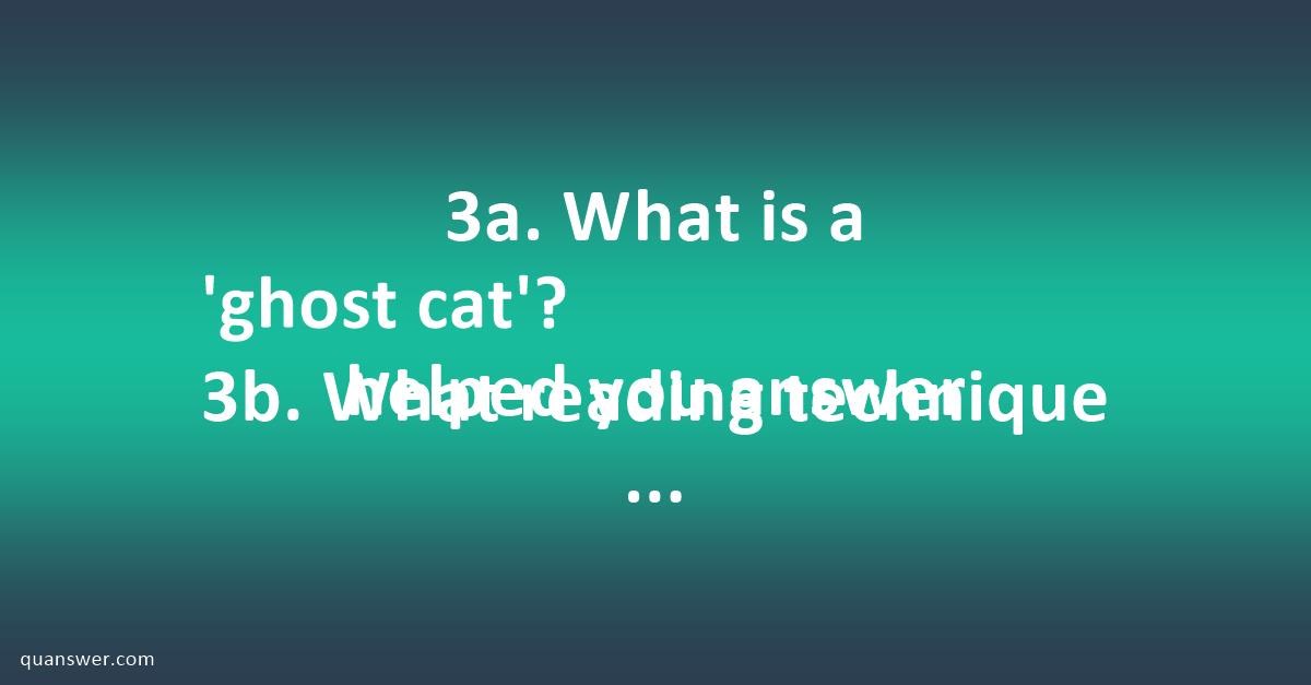 3a. What is a 'ghost cat'? 3b. What reading technique helped you answer ...