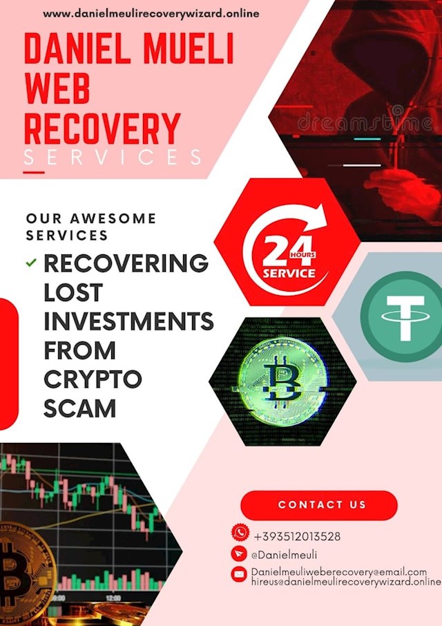 I am truly grateful to have come across Daniel Meuli Web Recovery during a time when I was feeling hopeless and lost after falling victim to a Ponzi scheme. It seemed like all hope was lost, and I had resigned myself to the fact that I would never be able to recover the 213,000 pounds I had invested in BTC. The scammers had left me in a state of despair, with my money locked away in an improper profile that prevented me from making any withdrawals. However, everything changed when I stumbled upon a testimonial from someone who had successfully recovered their BTC with the help of  Daniel Meuli Web Recovery. Reading about their positive experience gave me hope, and I decided to reach out to  Daniel Meuli  Web Recovery for assistance. I was amazed by the professionalism and efficiency of their team from the very beginning. They were responsive, and understanding, and most importantly, they were able to deliver results. I was so relieved when  Daniel Meuli Web Recovery informed me that they had successfully recovered a significant amount from the scammers. It was a huge weight off my shoulders, and I felt like a huge burden had been lifted off my chest. The fact that they could recover much more than I had expected was truly a blessing, and I couldn't be more grateful for their services.  Daniel Meuli Web Recovery is truly a trustworthy and reliable hacking service that I would recommend to anyone in need of recovery assistance. Their expertise and dedication to helping victims of scams are truly commendable, and I am so thankful that I found them when I needed help the most. They have restored my faith in humanity and have shown me that there are still honest and trustworthy individuals out there who are willing to help others in need. I want to thank God for guiding me to  Daniel Meuli Web Recovery and for allowing me to share my experience with others. If you ever find yourself in a similar situation or need assistance recovering your funds from scammers, do not hesitate to contact  Daniel Meuli Web Recovery. They are the best in the business, and I am living proof of their exceptional services. They gave me the tools and support to reclaim my life.  WhatsApp>  +393 512 013 528   Website>  https://danielmeulirecoverywizard.online    Telegram>  @ Danielmeuli  