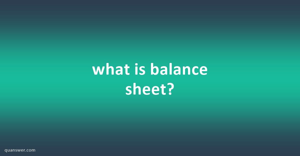 What Are The Line Items On A Balance Sheet