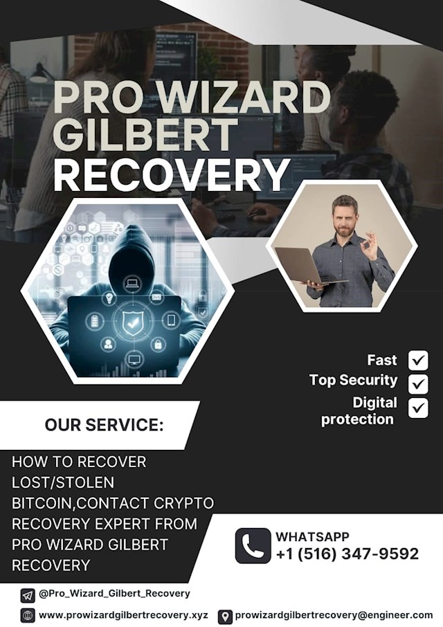 In an era rife with digital scams and financial malfeasance, locating reliable assistance can resemble an arduous quest through a labyrinth of deception. My voyage with Pro Wizard Gilbert Recovery emerged as a guiding light amid the tumult, reigniting my belief in the prospect of recouping what was rightfully mine.Let's rewind to a time of uncertainty and frustration. Like many others, I found myself entangled in the web of deceit spun by scammers, holding my digital assets hostage behind exorbitant fees and false promises. The despair of feeling powerless in the face of such injustice was suffocating. However, amidst the cacophony of doubt, a glimmer of hope emerged in the form of Pro Wizard Gilbert Recovery.Having heard whispers of their expertise during my tenure at Fiverr,where a colleague had successfully enlisted their help, I decided to take the leap and reach out. From the very first interaction, their professionalism and dedication shone through, offering a lifeline in my darkest hour.Navigating the digital asset recovery is no easy feat, but Pro Wizard Gilbert Recovery proved themselves to be true wizards in the field. With a team of highly skilled experts at the helm, they embarked on a mission to right the wrongs inflicted upon me by fraudulent actors.Communication was key throughout the process, with regular updates providing much-needed reassurance and transparency. Their unwavering commitment to my case was evident at every turn, instilling a sense of trust and confidence that had been sorely lacking in my previous endeavors.Despite the hurdles we faced, including the shutdown of the fraud company's website, Pro Wizard Gilbert Recovery's perseverance never wavered. Their meticulous approach and tireless efforts culminated in a triumphant victory, with my lost funds being fully recovered in a mere three days. My life was illuminated once more thanks to the expertise and dedication of Pro Wizard Gilbert Recovery. Their ability to turn the tide against fraudsters and restore justice to those who have been wronged is nothing short of extraordinary. Pro Wizard Gilbert Recovery transcended mere satisfaction; it was a testament to the power of integrity, competence, and genuine care in an industry fraught with deception. They are more than just a service provider; they are beacons of hope for anyone who has fallen victim to financial scams.As I end, wholeheartedly endorse 
Pro Wizard Gilbert Recovery to anyone in need of assistance in reclaiming their stolen assets. Trusting them with my case was a decision I will never regret, and I am eternally grateful for the light they brought into my life during my bad time.Pro Wizard Gilbert Recovery by your side, there is no obstacle too great to overcome, and no injustice too insurmountable to rectify. Email: prowizardgilbertrecovery(@)engineer .com
Telegram: @Pro_Wizard_Gilbert_Recovery
 WhatsApp ; +1 (516) 347‑9592
