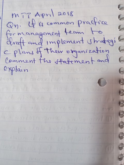 it-is-a-common-practice-for-management-teams-to-draft-and-implement-strategic-plans-for-their-organization-comment-on-the-statement-and-explain