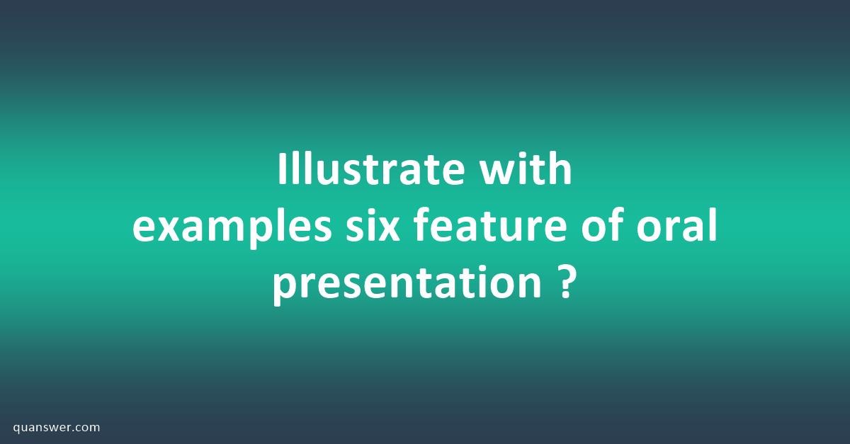 different forms of oral presentation