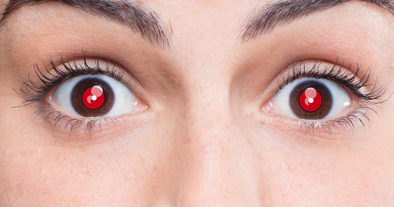 Why do our eyes turn red in flash photos?
