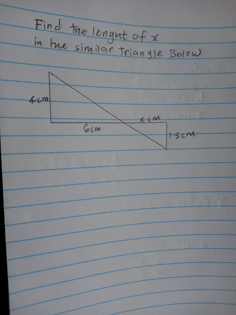 find-the-lenght-of-x-in-the-similar-triangle