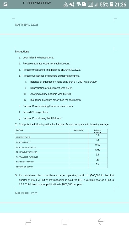 Paid for insurance for 12 months $24,000. 14. provided services to customers on account, $175,000. 18. paid creditors on account $10,500. 20. Paid salary expense of the month, $15,000. 21. Collected $120,000 from credit customers. 28. Provided services to customers on cash, $25,000.