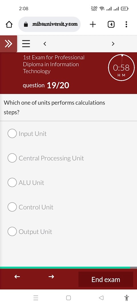 which-one-of-units-performs-calculations-steps