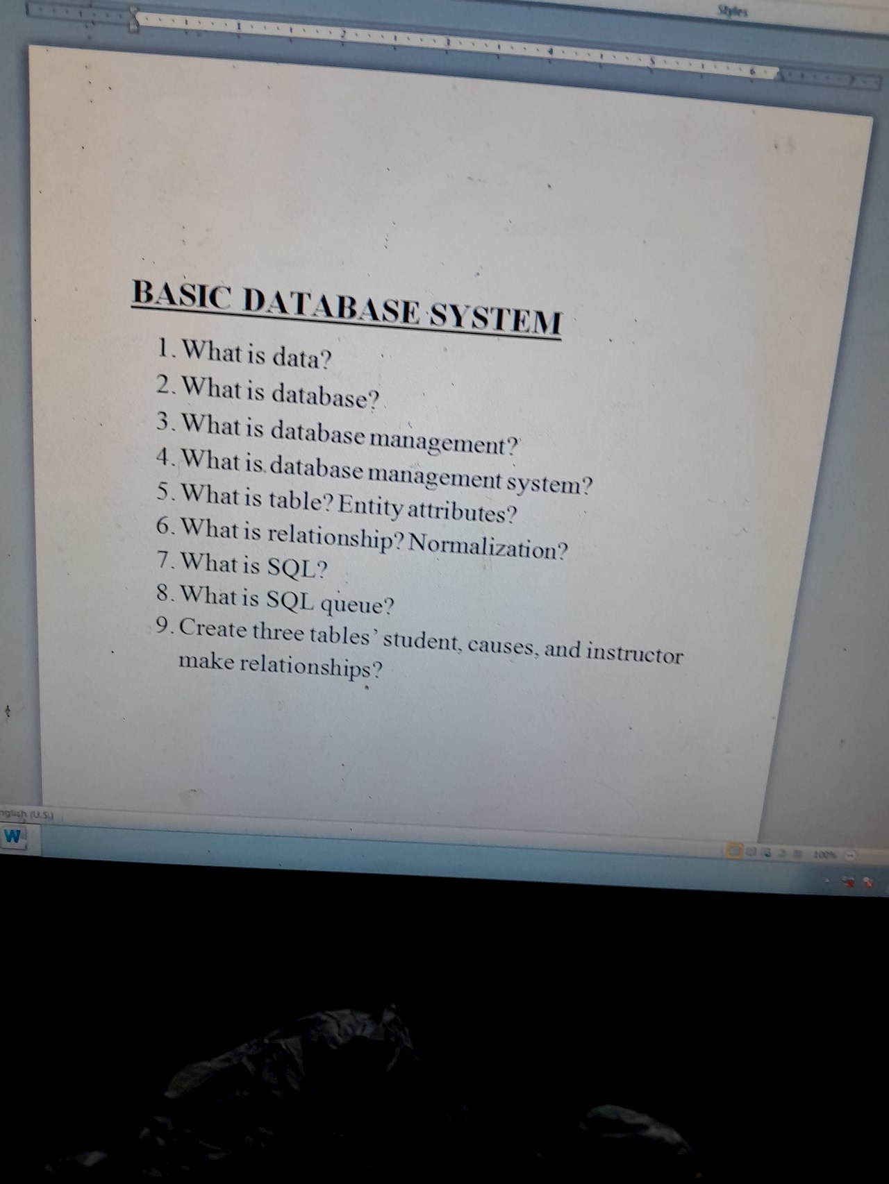 Basic Database system?