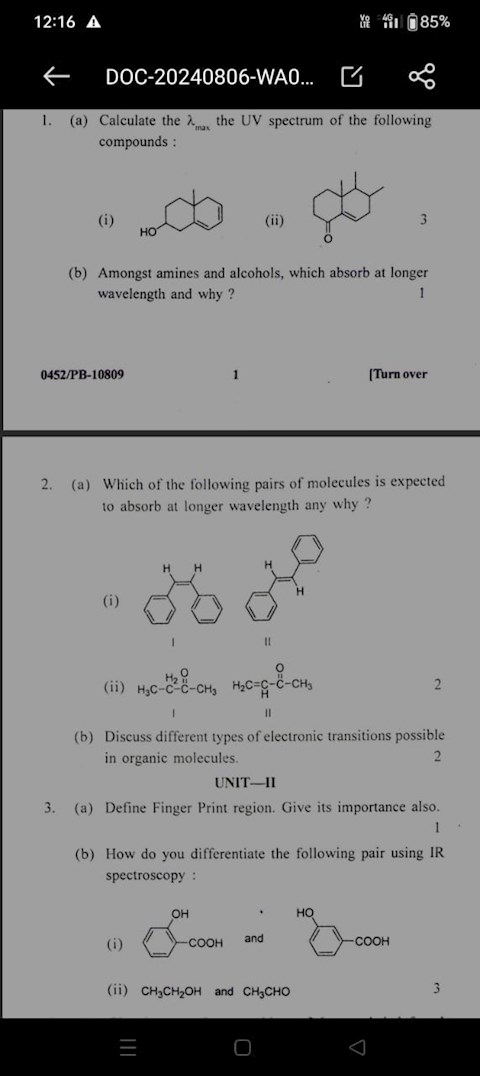 which-of-the-following-pairs-of-molecules-is-expected-to-absorb-at-a-longer-wavelength-and-why