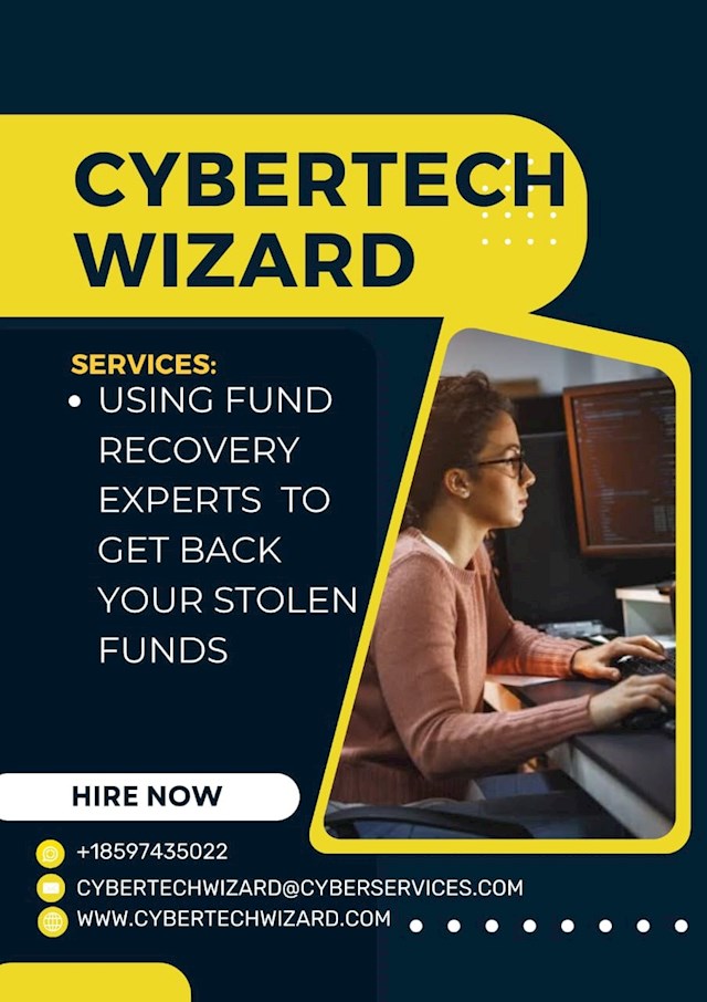 Email..cybertechwizard@cyberservices.com
Website. https://cybertechwizard.com
WHATSAAP +18597435022

The panic struck me like a thunderclap on an otherwise mundane Monday. After diligently depositing a total of $87,340 across three transactions, I realized with sinking dread that my attempts to withdraw the millions I had invested were futile. Instead of realizing substantial returns, I found myself ensnared in a web of demands for more money, each promise of wealth proving to be yet another ploy to drain me dry. It was a sobering moment—a stark realization that I had fallen victim to a fraudulent investment company. My story is one I feel compelled to share as a cautionary tale. The allure of quick and substantial returns clouded my judgment, blinding me to the glaring red flags of deceit. The company's promises were too good to be true, and by the time I realized I had been duped, it was too late. They vanished into thin air, leaving me grappling with substantial financial losses and a profound sense of betrayal. The primary lesson I gleaned from this harrowing experience is that improbable events can indeed happen, and they happen far more frequently than we anticipate. From natural disasters to unexpected global events, the world is fraught with uncertainties. My ordeal with investment fraud served as a stark reminder that vigilance and due diligence are paramount in navigating the treacherous waters of financial markets. Ignoring the warning signs proved costly, but it also underscored the importance of learning from mistakes and sharing those lessons with others. It took me considerable time to come to terms with my predicament and muster the resolve to seek a solution. It was during this period of vulnerability and desperation that I discovered Cyber Tech Wizard. Recommended by a trusted source,  Cyber Tech Wizard   offered a glimmer of hope amidst the darkness. Their reputation for expertise in recovering lost funds from fraudulent schemes gave me renewed determination to fight back against those who had exploited my trust. The second crucial lesson from my journey is the importance of taking action to reclaim what is rightfully yours. Too often, victims of fraud resign themselves to their losses, believing there is no recourse. However, with the assistance of reputable entities like  Cyber Tech Wizard  , there is a pathway to justice and restitution. They specialize in unraveling the intricate web of financial deception, employing sophisticated techniques to trace and recover funds unlawfully taken.  Cyber Tech Wizard   did not just offer a lifeline; they restored my faith in justice. With their meticulous approach and unwavering commitment, they navigated the complexities of digital transactions and legal frameworks to retrieve a significant portion of my lost investments. Their professionalism and empathy were invaluable during a time of profound distress, providing not only financial recovery but also emotional support in reclaiming my dignity and trust in financial systems. To anyone who finds themselves in a similar predicament, my message is clear: do not suffer in silence. Stand up against fraudsters and seek assistance from reputable recovery services like  Cyber Tech Wizard  . They are dedicated to doing the heavy lifting on your behalf, ensuring that justice is served and that victims have a fighting chance to recover what is rightfully theirs.My scenario through investment fraud was a painful yet enlightening experience. It taught me invaluable lessons about resilience, caution, and the importance of seeking justice. Thanks to  Cyber Tech Wizard  , I emerged stronger and more vigilant, equipped with the knowledge to safeguard myself and others from falling prey to fraudulent schemes. Let my story serve as a beacon of hope and a call to action against financial deceit—because with the  Cyber Tech Wizard   support, recovery is possible.



