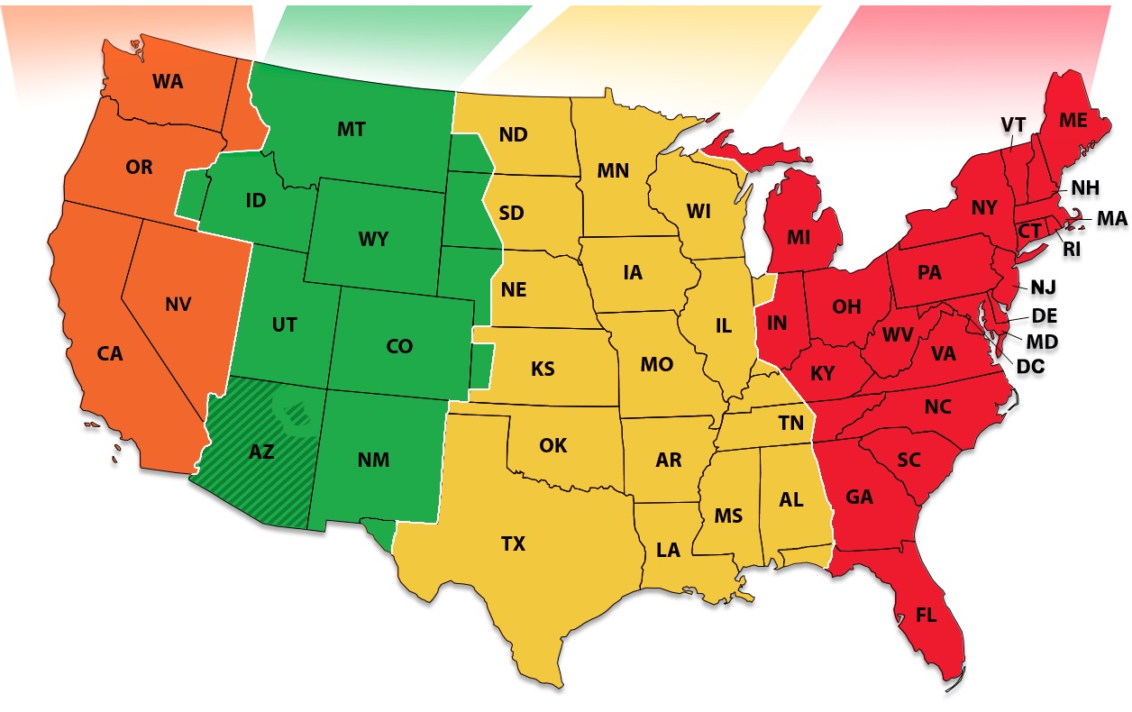 us time zone map
