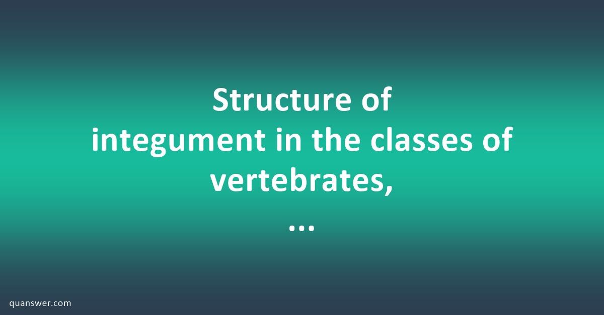 Structure of integument in the classes of vertebrates, derivatives of ...