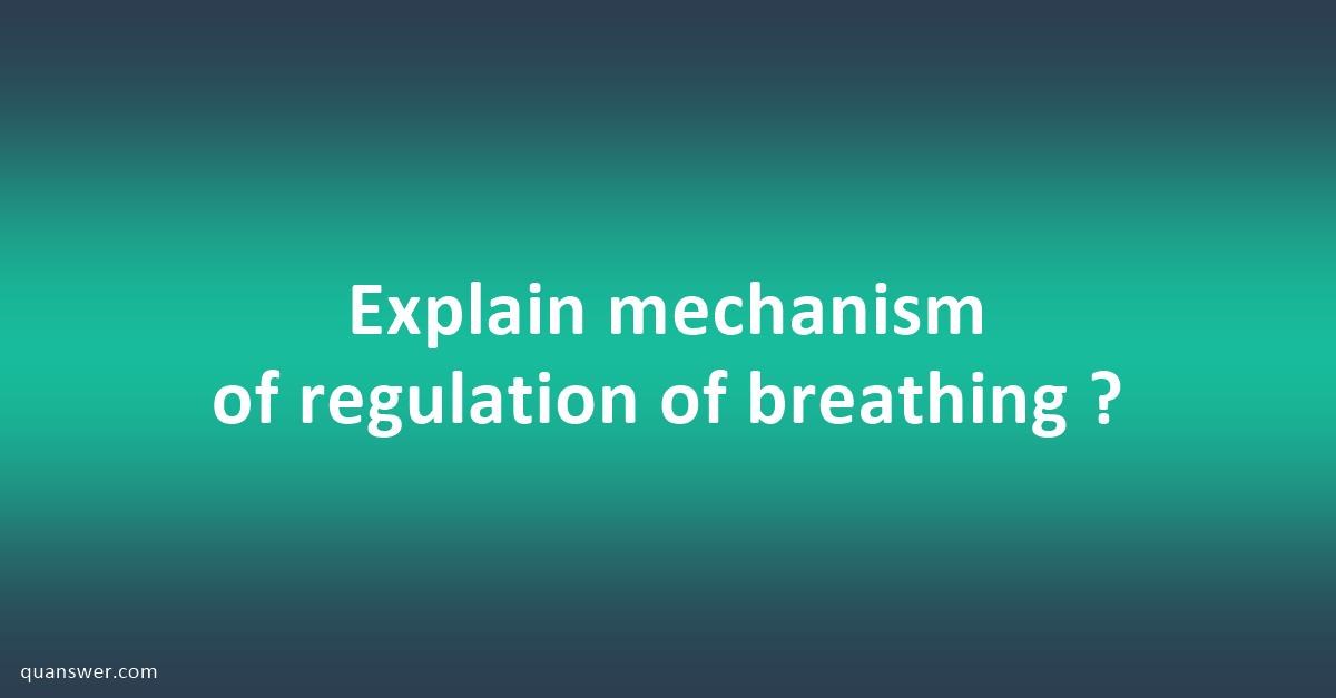 Explain mechanism of regulation of breathing ? - Quanswer