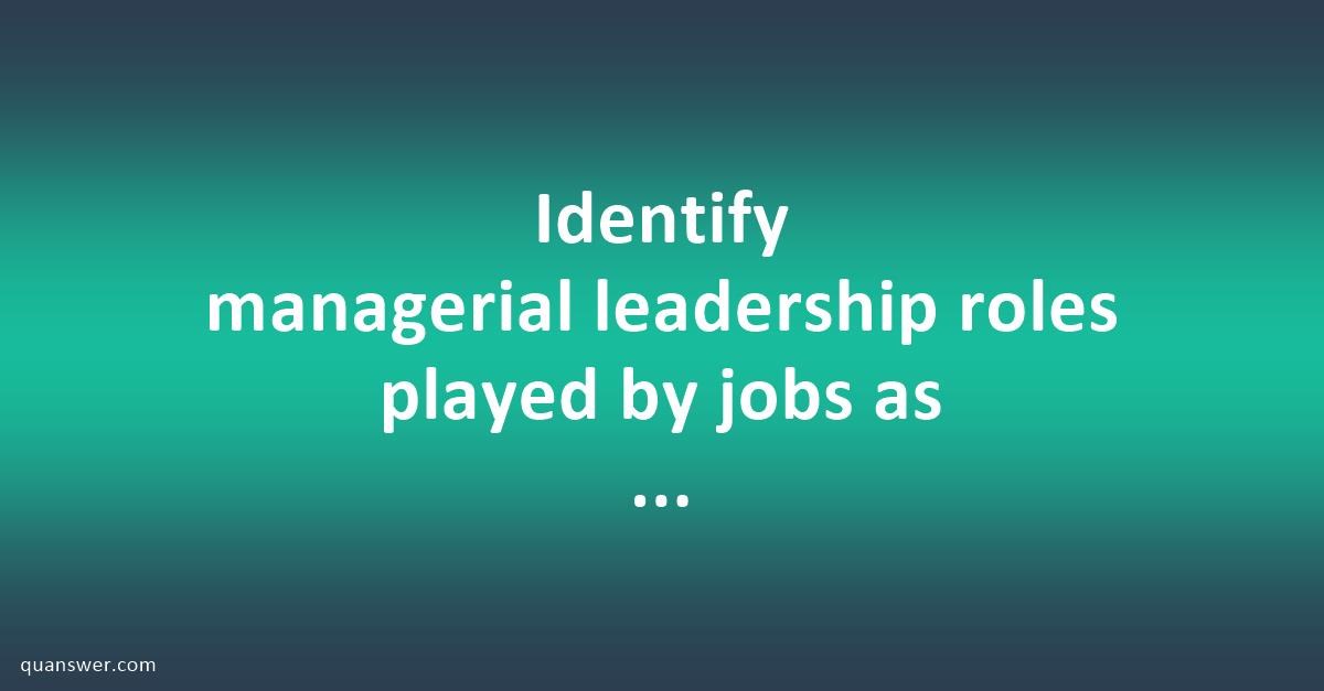 Identify Managerial Leadership Roles Played By Jobs As Ceo Of Apple Which Role Was The Most